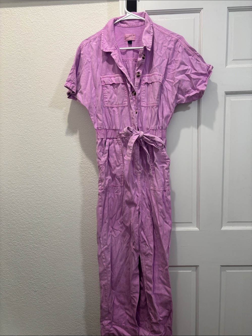 Universal Thread Lavender Utility Jumpsuit with Tie Waist